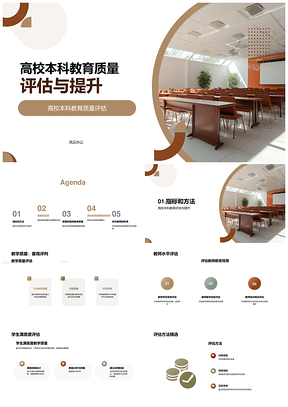 高校本科教育质量评估与教学师资课程优化PPT模板