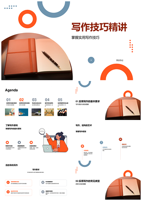 2025实用写作技巧原则框架目的导向说明议论文记叙文PPT模板