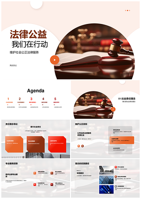 2025法律公益践行社会责任护公正PPT模板