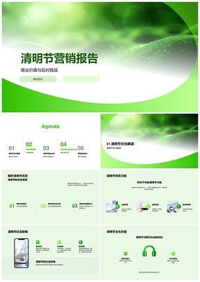 清明节营销策略挑战与商业机会分析报告PPT模板
