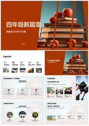 四年级数学语文科学学习目标与习惯新篇PPT模板