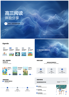 高三阅读习惯环境困难解决策略书籍分析语言能力分享PPT模板