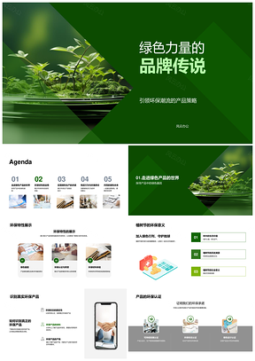 绿色力量品牌策动环保潮植树节认证PPT模板