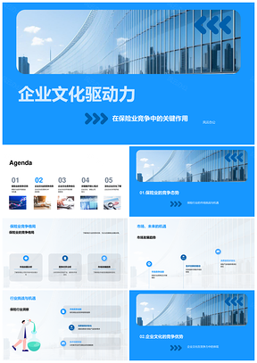 企业文化驱动保险竞争服务创新员工优势PPT模板