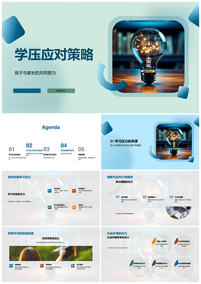 孩子家长应对学习压力心理健康态度环境策略PPT模板