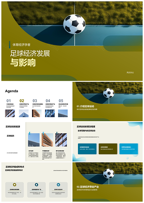 足球经济全球产业组成特点分析PPT模板