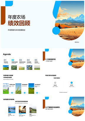 农场年度绩效市场预测规划种植灾害产量收益景观回顾PPT模板