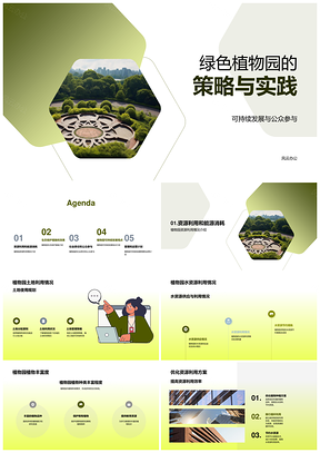 植物园可持续管理优化城市绿色空间资源能源生态保护PPT模板