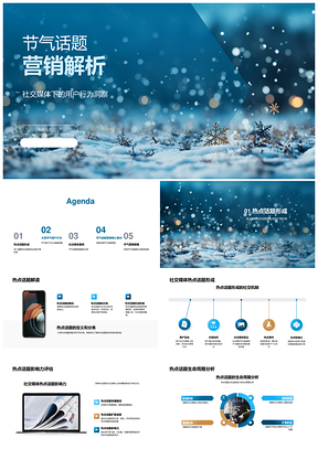 大雪节气社交媒体话题营销分析PPT模板