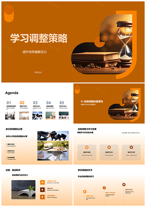 学习调整策略高效缓解压力优化状态PPT模板