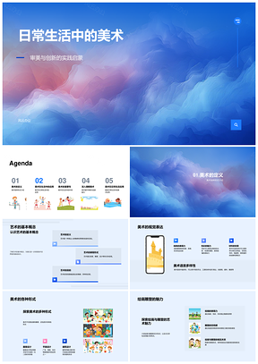 美术审美启创视觉艺术实践PPT模板