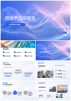 2025劳动节活动员工满意度效率团队凝聚力分析报告PPT模板