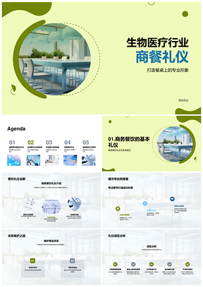 生物医疗商务餐饮礼仪培训助力业务拓展PPT模板