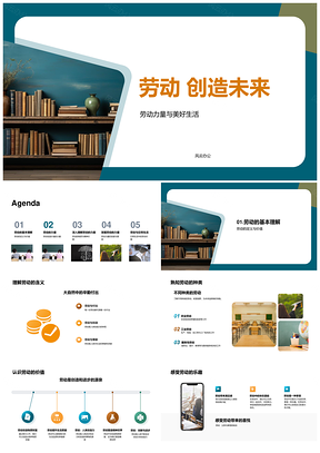 劳动力量创造未来美好生活PPT模板