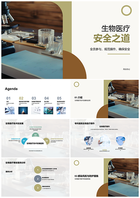 专科安全主管讲生物医疗技术操作显微镜PPT模板