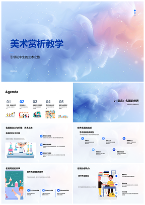 初中名画赏析教学特征方法艺术欣赏能力PPT模板