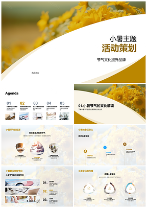 小暑向日葵节气品牌互动活动策划PPT模板