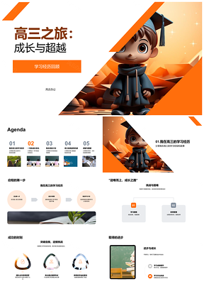 高三成长超越挑战成功毕业大学选择之旅PPT模板
