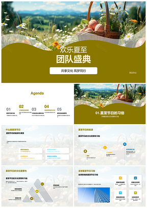 全球夏至团队盛典公司野餐知识竞赛PPT模板