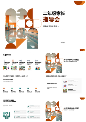 二年级家长指导会学习社交综合能力培养PPT模板