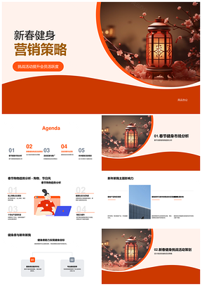 新春健身策略春节趋势健身房新年哑铃活动会员反馈PPT模板