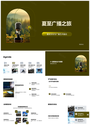 夏至广播文化历史天文学全球庆典PPT模板