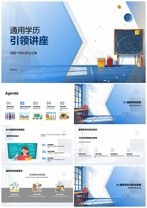 通用专业学历个性化学习职业灵活教育讲座PPT模板