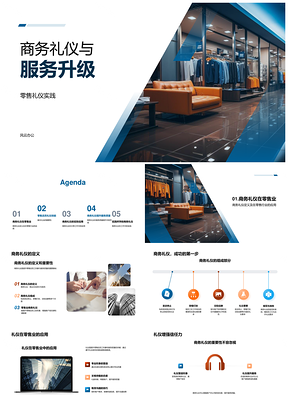 商务礼仪培训助力零售服务形象升级PPT模板