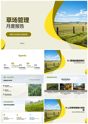 2025草场管理策略灌溉设备政策生态检测月报PPT模板