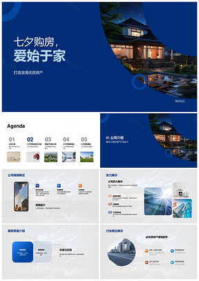 七夕购房选实力房企优质住宅PPT模板