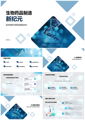 生物药品制造技术基因工程与细胞培养应用PPT模板