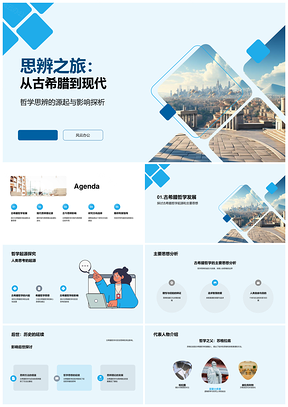 古希腊哲学启现代思辨之旅PPT模板