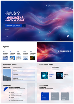 全球网络安全新风险应对策略案例述职PPT模板