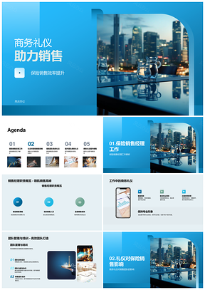 商务礼仪培训提升保险销售团队效率业绩PPT模板