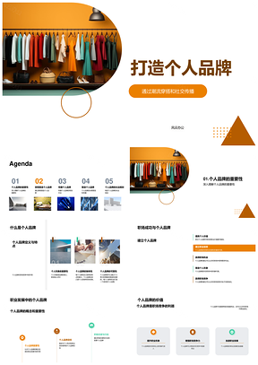职场潮搭社交传播助力个人品牌塑造PPT模板