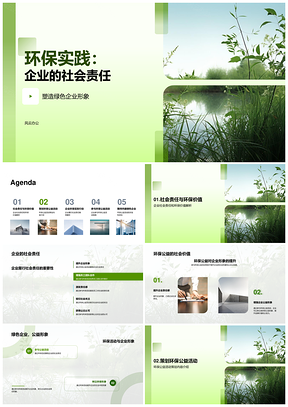 企业社会责任环保实践绿色公益形象PPT模板