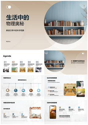 生活万象中的力学热学物理原理探秘PPT模板