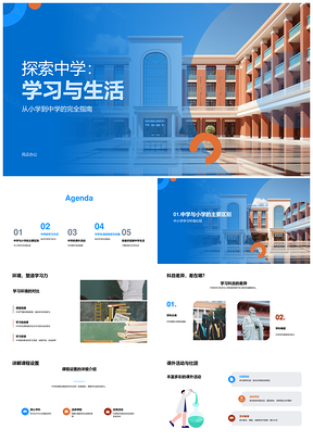 中学生活学习方式科目环境校舍探索PPT模板