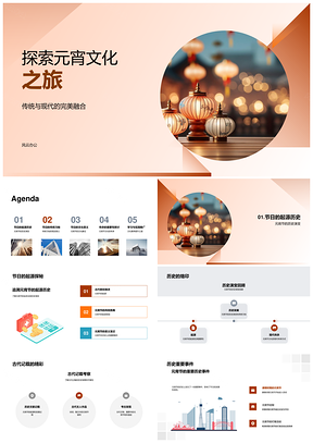 元宵节源流赏灯谜吃元宵团圆乐PPT模板