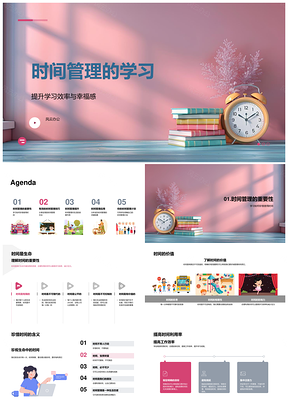 时间管理学习效率目标优先级计划减压生活满足PPT模板