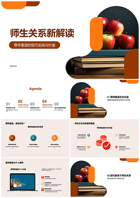 师生关系尊师重道现代教育实践价值PPT模板