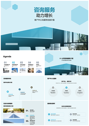 客户中心化咨询服务提升公司业务效率增长PPT模板