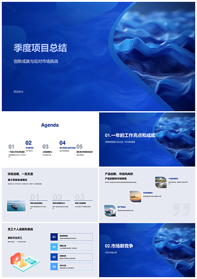 季度项目总结产品创新应对市场挑战策略调整公司目标PPT模板