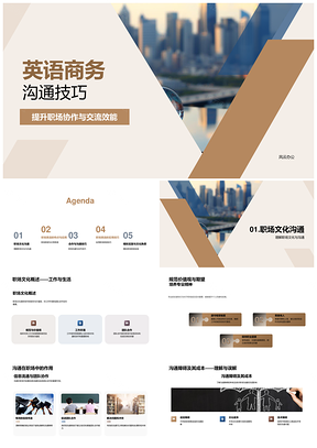 商务英语高效沟通协作术语职场文化PPT模板