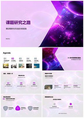 课题研究理论方法几何挑战发现PPT模板