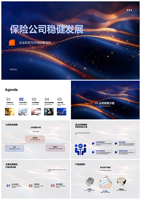2025保险公司稳健发展团队风控投资科技线上市场竞争PPT模板