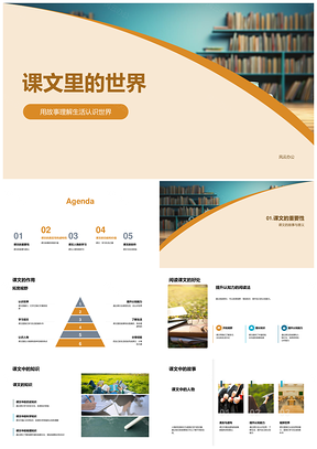 课文故事打开认知世界之书PPT模板