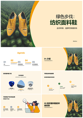 纺织鞋可再生技术环保可持续减碳耗引领消费PPT模板