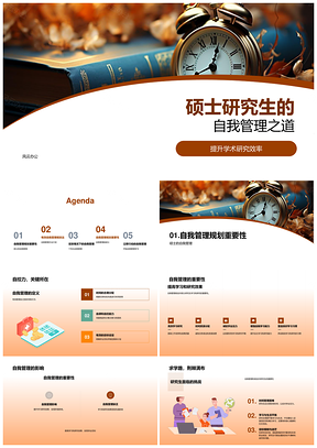 2025硕士研究生自我管理学术规划时间目标策略PPT模板