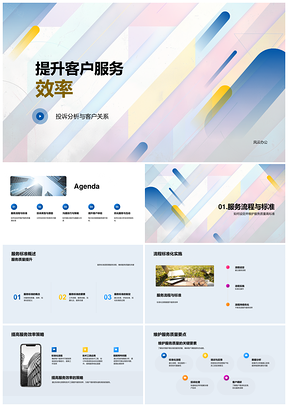 客户服务效率几何优化与投诉分析提升体验PPT模板